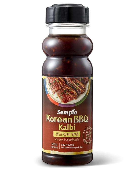 Sempio Korean BBQ Kalbi Soy & Garlic Marinade, 17.63oz / 500g | Sweet & Savory Authentic Korean BBQ Sauce with Soy Sauce & Garlic, Perfect for Stir-Fry and Grilled Meats, Zero Trans Fat