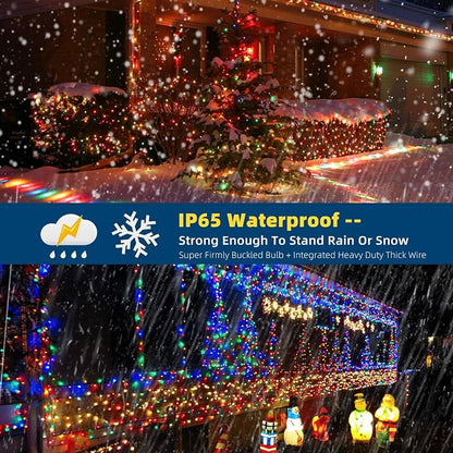 MZD8391 328FT 1000 LED Christmas Light Outdoor Indoor, Christmas Tree Light | Multicolor, 100% UL Listed, Waterproof, 8 Light Modes, Timer & Memory, Christmas String Light Decoration, Fairy Tree Light
