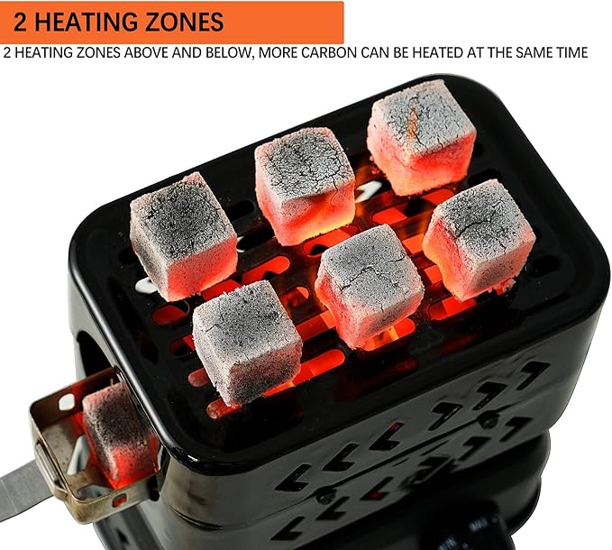 minkah 3D Coal Burner Charcoal Starter Hot Plate Electric Stove Coconut Starter Multipurpose Turbo Coal Burner 1200W High Power Cube Coil Burner Fire Starter Faster Heating
