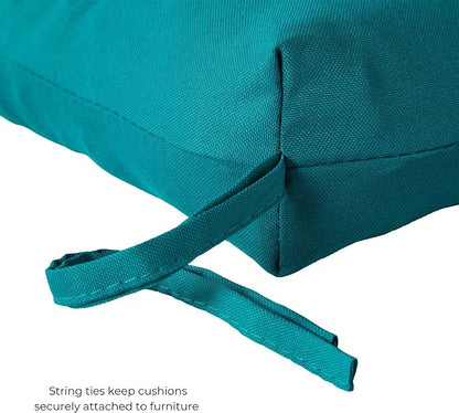 Modern Outdoor Chaise Lounge Cushion with Ties – Durable Polyester Fabric, Channel-Filled Polyfiber Insert, Removable Zippered Cover, Peacock