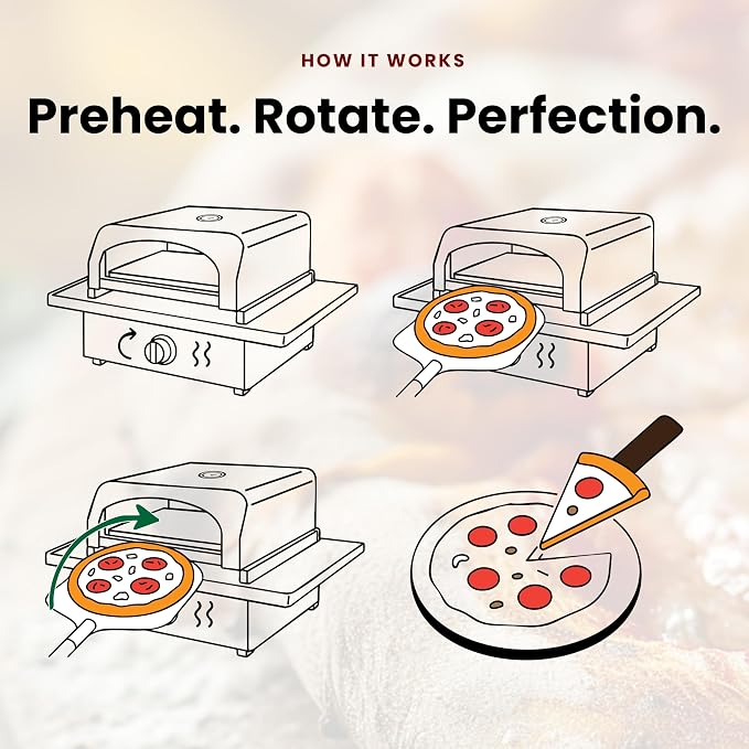 Suburban Pizza Oven, Fits on Suburban 18” Griddle – Anti Rust, Lightweight, Easy-to-use RV Pizza Oven, Black (‎3082A) | Universal outdoor oven with pizza stone & carry bag; integrated thermometer; 15-min preheat; anti-rust; lightweight