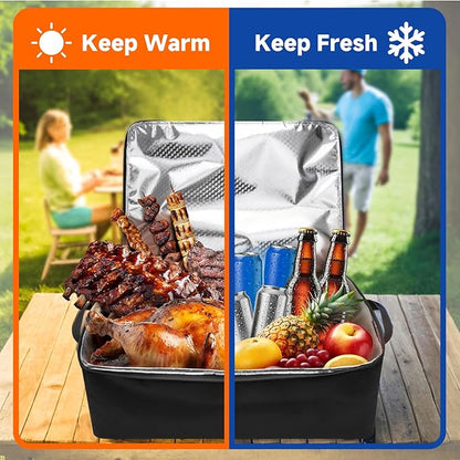 Xxerciz BBQ Blanket for Resting Meat, Insulated Meat Resting Bag with Wide Mouth, Large Leak-Proof Reusable BBQ Accessories Bag for Brisket, Pork, Turkey Meat Warmer for Men, Grilling