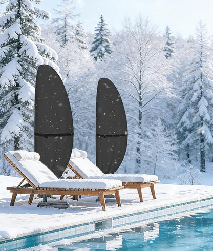 ULTCOVER Patio Parasol 600D Waterproof Outdoor Offset Banana Style Umbrella Cover - Fits Cantilever Offset Umbrella 7.5-11.5 Feet, Black