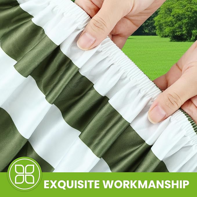 Smiry Spandex Fitted Tablecloth for 6 Foot Rectangle Tables, Washable Picnic Table Cover with Elastic, Stretch Reusable Table Cloth for Outdoor, Camping, Dining & Kitchen (Stripe, 30"x72")