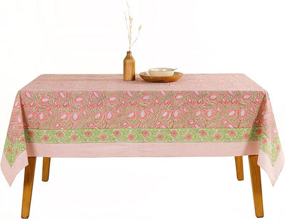 100% Cotton Hand Block Printed, Tablecloth for Kitchen, Dining, Table Cover for Parties, Chritmas, Weddings, Barbecues and Summer picnics Table Cloth