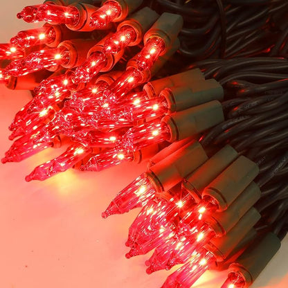 LJLNION 3 Sets Valentines Lights, 150 Count 33 FT Each Mini String Lights, Green Wire Fairy Light, 120V UL Certified Connectable Christmas Tree Light for Holiday Winter Patio Party Outdoor Decor, Red