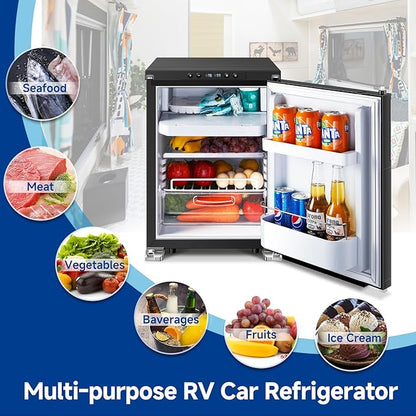 BODEGACOOLER Upgraded 12-Volt Refrigerator, 45L(1.6cu.ft) RV Fridge and Freezer with APP Control & Lock, Portable Electric Cooler -4℉ to 46℉, 12/24V DC for Truck, RV, Camping, Travel