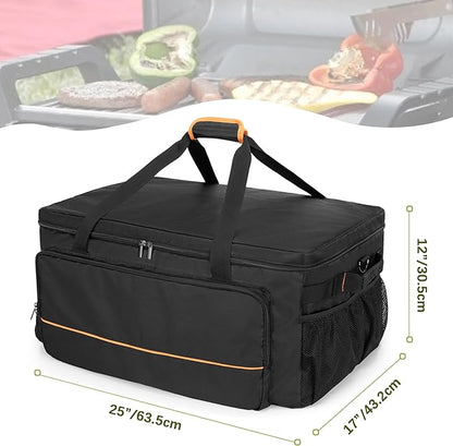 HODRANT Grill Carry Case Compatible with Char-Broil Grill2Go X200 Portable Propane Gas Grill, 1-Burner Grill Cover Bag with Multi Storage Pockets for Outdoor Grill Tools & Accessories, Only Bag