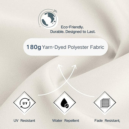 10FT Patio Umbrella 3 Tiers Outdoor Market Umbrella w/Push Button Tilt, Crank, UV and Waterproof Table Umbrella for Garden, Pool, Backyard, Deck, Lawn, Creamy White