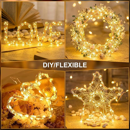 Solar String Lights 2 Pack Total 66FT 200LED Solar Fairy Lights Outdoor Waterproof 8 Lighting Modes Twinkle Lights for Patio, Garden Yard Party Wedding Tree Christmas Halloween Decoration, Warm White
