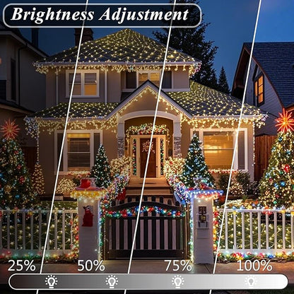 Pooqla RGB Net Lights, Color Changing Christmas Outdoor Mesh Lights, 9.8ft x 6.6ft 204 LED Net Light, Connectable Plug in Waterproof Tree Light Bushes Yard 4th of July Decoration