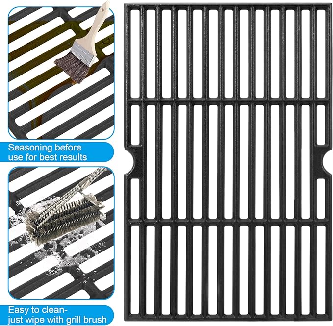 LS'BABQ 16.5 Inch Grill Grates Compatible with Ken-More 6-Burner 146.47223610 146.23681310 146.23766310 Gas Grill 3 Pack Cast lron Cooking Grids Replacement Parts