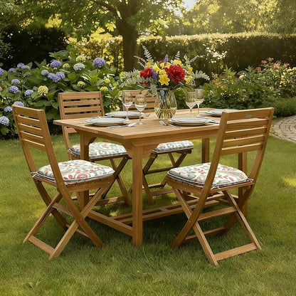 DYTXIII Set of 4 Outdoor Chair Cushions with Ties,Water Repellent Patio Chair Pads 17"x 16" for Outdoor Furniture,Round Corner Seat Cushions for Garden Yard Kitchen Paisley Vintage