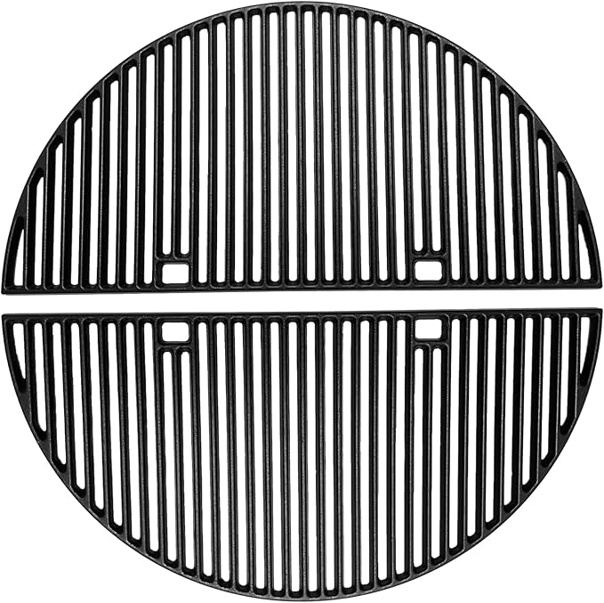 24" Cast Iron Heavy Duty Half-Moon Grates for BGE, Big Green Egg XL, Weber Summit Kamado E6, S6 Joe Big Joe I, II III Smokers 24" Charcoal Grill and Fire Pit 24" Grill Grid