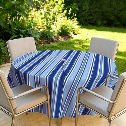 Outdoor Tablecloth with Umbrella Hole Elegant Zipper Patio Table Cloth for Outdoor Patio Garden Yard Decor
