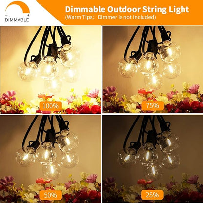 Svater 300 FT Outdoor String Lights for Outside Patio 156 Bulbs Waterproof | Commercial Grade Hanging Globe Lighting, Shatterproof G40 LED Bulbs, For Bistro Cafe Market Backyard Warm White (3*100)