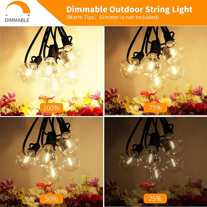 Svater 200 FT Outdoor String Lights for Outside Patio 104 Bulbs Waterproof | Commercial Grade Hanging Globe Lighting, Shatterproof G40 LED Bulbs, For Bistro Cafe Market Backyard ETL 2700K (2*100)
