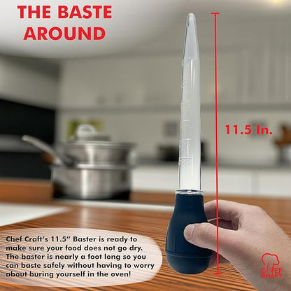 Chef Craft Classic Baster with Clear Tube,11.5 inches in Length,Black,(Pack of 2)