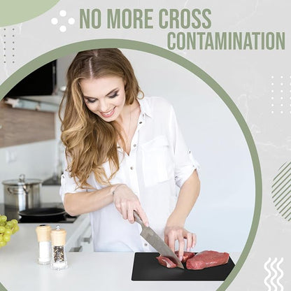 Crown Display Disposable Cutting Boards for Kitchen 400 Count Black Cutting Board 10 Inch X 13.5 Inch Flexible Cutting Boards For Kitchen ~ Patent Pending ~ Recyclable Disposable Cutting Board Sheets