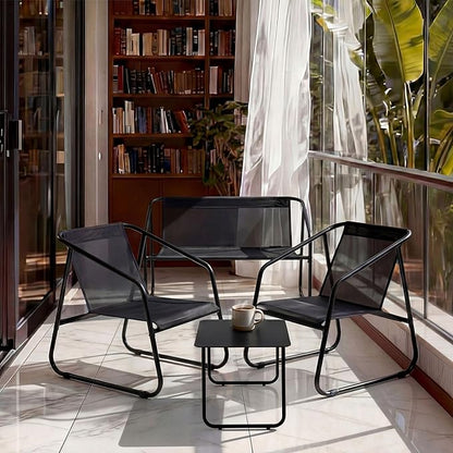 DUMOS 4 Piece Patio Furniture Set，Outdoor Patio Furniture Set with Table, Patio Sectional Bistro Sets for Lawn, Garden, Balcony, Poolside