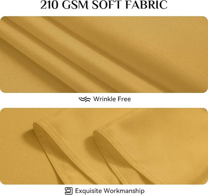 Softalker Rectangle Tablecloth, Waterproof Table Cloths Wrinkle Free Fabric Washable Polyester Table Cover for Dining Tables Party Outdoor Camping Parties Buffet - 60 x 102 inch, Gold