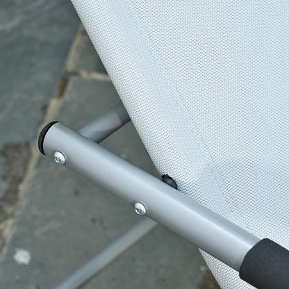Outsunny Zero Gravity Rocking Chair Outdoor Chaise Lounge Chair Recliner Rocker with Detachable Pillow and Weather-Fighting Fabric for Patio, Deck, Pool, Gray