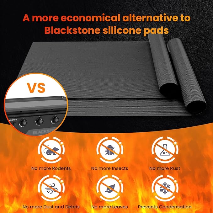 Blackstone Griddle Accessories – Custom Nonstick Mat for 28 Inch Black stone, 2 Pack Reusable Liner to Protect Griddle | Blackstone Accessories for Outdoor Cooking & Easy Cleanup