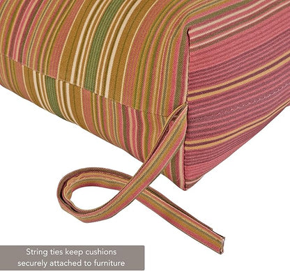 Outdoor Reversible Chaise Lounge Chair Cushion, Cinnamon Stripe