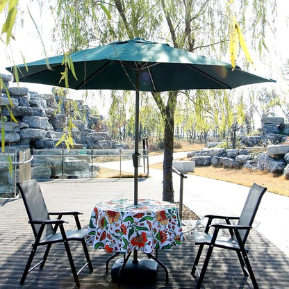 EHouseHome Outdoor and Indoor 60inch Round Tablecloth with Umbrella Hole and Zipper, Waterproof Zippered Patio Cloths, Spring/Summer Table Covers for Backyard Circular Table/BBQs/Picnic