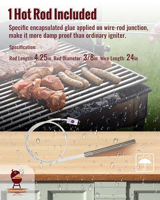 Digital Trapezoid Grill Controller Kit Compatible with Pit Boss Vertical Pellet Smoker Copperhead 3/4/5/7-Series (PBV3P1/PBV4PS1/PBV5P1/PBV7P1) & 5-Series Copper-Walmart PBV5PW1, Includes Hot Rod