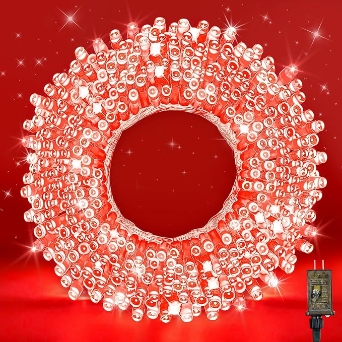 LED Fairy Lights, Connectable Red Christmas String Lights with Timer | Waterproof Light Strand for Christmas Tree, Bedroom, Patio, Wedding, Party, Indoor Outdoor Decor