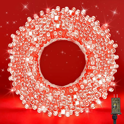 LED Fairy Lights, Connectable Red Christmas String Lights with Timer | Waterproof Light Strand for Christmas Tree, Bedroom, Patio, Wedding, Party, Indoor Outdoor Decor