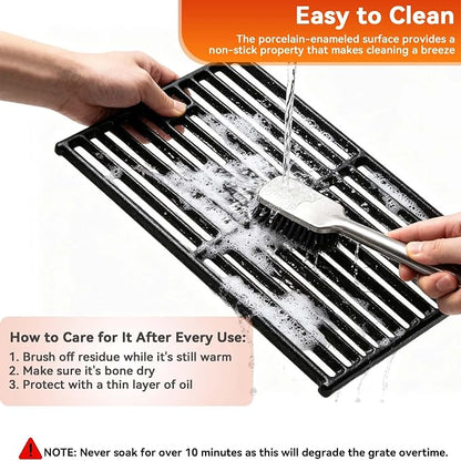 Grill Grates for Monument 24367 35633 17842, Cast Iron Grates Replacement Parts for Dyna Glo 5-Burner DGE530SSP DGE530SSP-D BGE530PSP DGF530SRP DGE530SSP-1, Cooking Grids 3 Pack