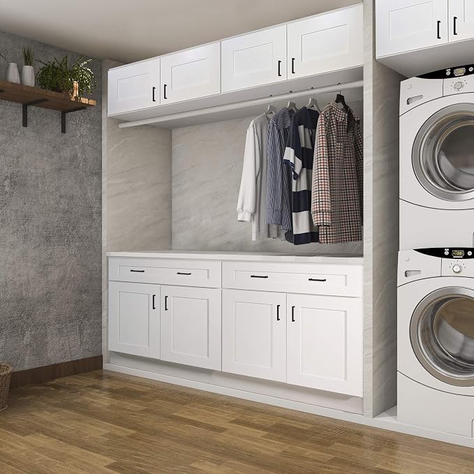 Design House Brookings Kitchen Bridge Cabinet, Soft-Close Doors, Shaker Style, Solid Wood Face & Door Frame, Finished Interior, Easy-To-Assemble, White, 30.0 in. W x 12.0 in. H x 12.0 in. D, 561621