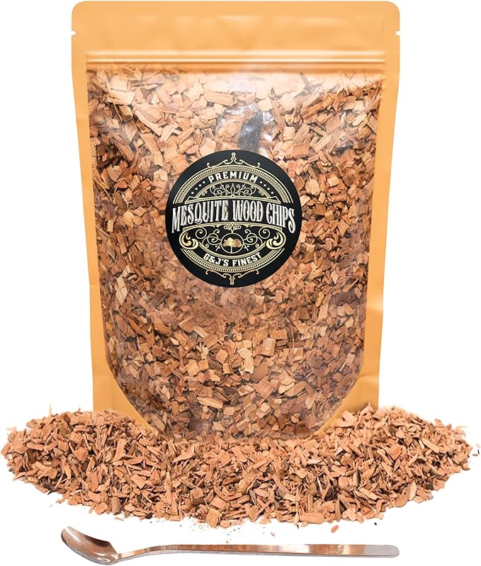 Mesquite Wood Chips for Cocktail Smoker; Smoked Whiskey/Bourbon/Old Fashioned Drinks - Fine Sawdust Shavings for Cocktail Smoking Guns, Smoke Box, BBQ - 5oz Gift Bag & Spoon By G&J's Finest