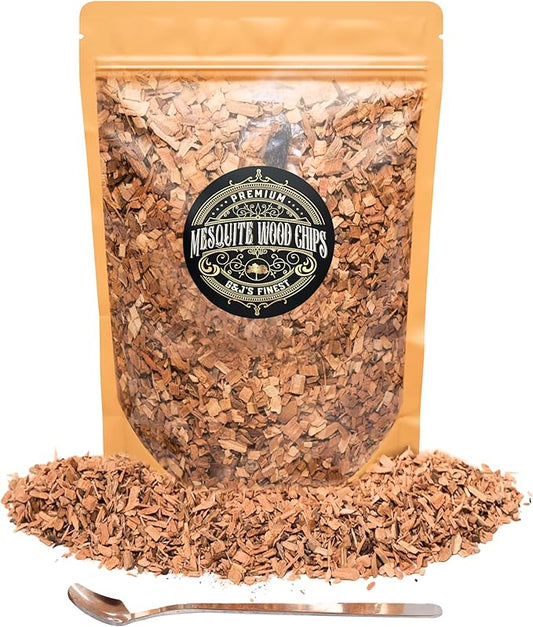 Mesquite Wood Chips for Cocktail Smoker; Smoked Whiskey/Bourbon/Old Fashioned Drinks - Fine Sawdust Shavings for Cocktail Smoking Guns, Smoke Box, BBQ - 5oz Gift Bag & Spoon By G&J's Finest