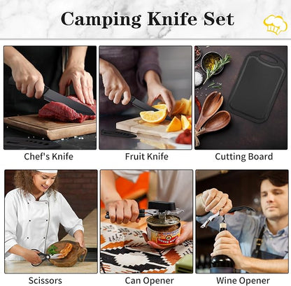 Camping Essentials Cookware Cooking Utensils Set - Portable Camp Kitchen Mess Kit Outdoor Accessories, Stainless Steel & Silicone, Camping Gear Equipment for RV Picnic Grill,Brown Pro | Stainless Steel & Silicone Mess Kit, Durable Outdoor Kitchen Gear ...