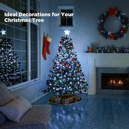 WBao Long Cool White Christmas Lights Indoor Outdoor 500LED 174ft, Super Bright LED Christmas String Lights with UL Certified, 8 Light Modes, Timer, Memory & Waterproof for Trees, Patio, Party Decor