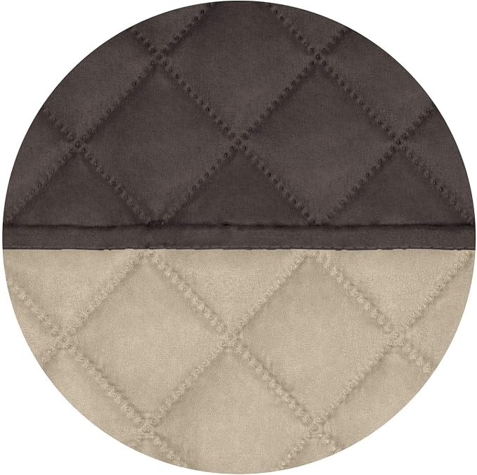 PureFit Reversible Quilted Sofa Cover, Water Resistant Slipcover Furniture Protector, Washable Couch Cover with Non Slip and Elastic Straps for Kids, Dogs, Pets (Sofa, Chocolate/Beige) (Pack of 2)