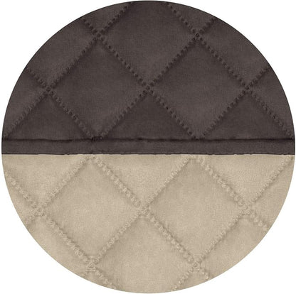 PureFit Reversible Quilted Sofa Cover, Water Resistant Slipcover Furniture Protector, Washable Couch Cover with Non Slip and Elastic Straps for Kids, Dogs, Pets (Sofa, Chocolate/Beige) (Pack of 2)