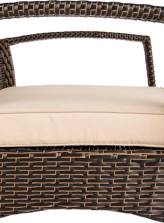 Patio Sense Bondi Wicker Outdoor Armchair Lounge Chair, Mocha