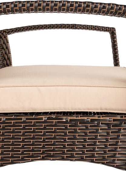 Patio Sense Bondi Wicker Outdoor Armchair Lounge Chair, Mocha