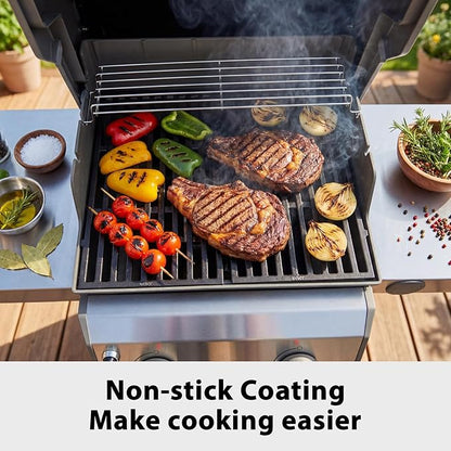 Utheer 7637 Cast Iron Grill Grates Replacement Parts Compatible with Weber Spirit 200 and Spirit II 200 Series E210 E215 E220 S210 S215 S220, 17.5 x 10.2 Inch Cooking Grates, 2 Pack
