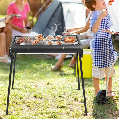 Charcoal Grills Portable BBQ Griddle, Foldable Kabob Barbecue with Carry Bag for Outdoor Hibachi BBQ Lamb Skewer Camping Barbecue Grill in Garden Backyard Party Picnic Travel