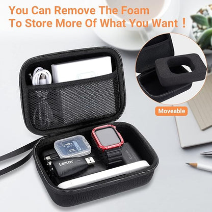 Inkbird Thermometer Carrying Case for IBT-4XS,IBT-4XC,IBBQ-4T,Hard EVA Protective Case for ThermoPro/Soraken/Weber Thermometer,Small Electronics Organizer for Anker/RAVPower Power Bank,6.7*4.7*3 Inch