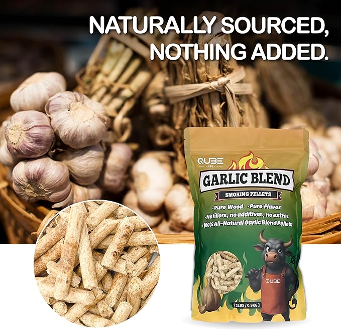 Garlic Blend Smoking Pellets | Bold & Savory BBQ Smoke | Use Less, Taste More | All-Natural Smoking Blend for Grills, Smokers, and Tubes | 2lb Bag