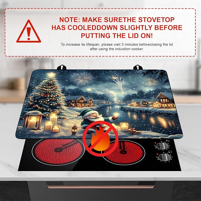 Christmas Stove Top Cover Snowman Stove Top Cover for Home Decoration Kitchen Pad Non-Stick Washable Cooktop Covers Countertop Protector Keep Stove Clean 28"x20" (Snowhouse)