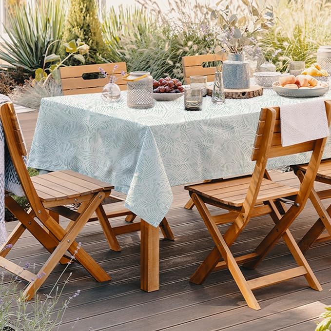 Outdoor Tablecloth with Umbrella Hole Umbrella Tablecloth Patio Tablecloths with Zipper for Courtyards, Terraces, and Beaches 60 x 84 in