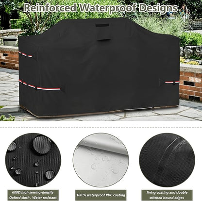 Bitubi 86 Inch Island Grill Cover - 600D Heavy Duty Waterproof All Weather Protection Extra Large Grill Cover,Black