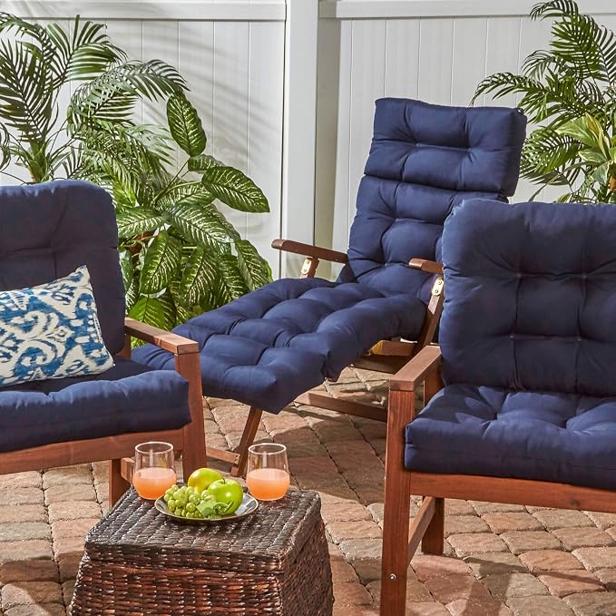 Greendale Home Fashions 72 x 22-inch Outdoor Chaise Lounge Cushion, Midnight